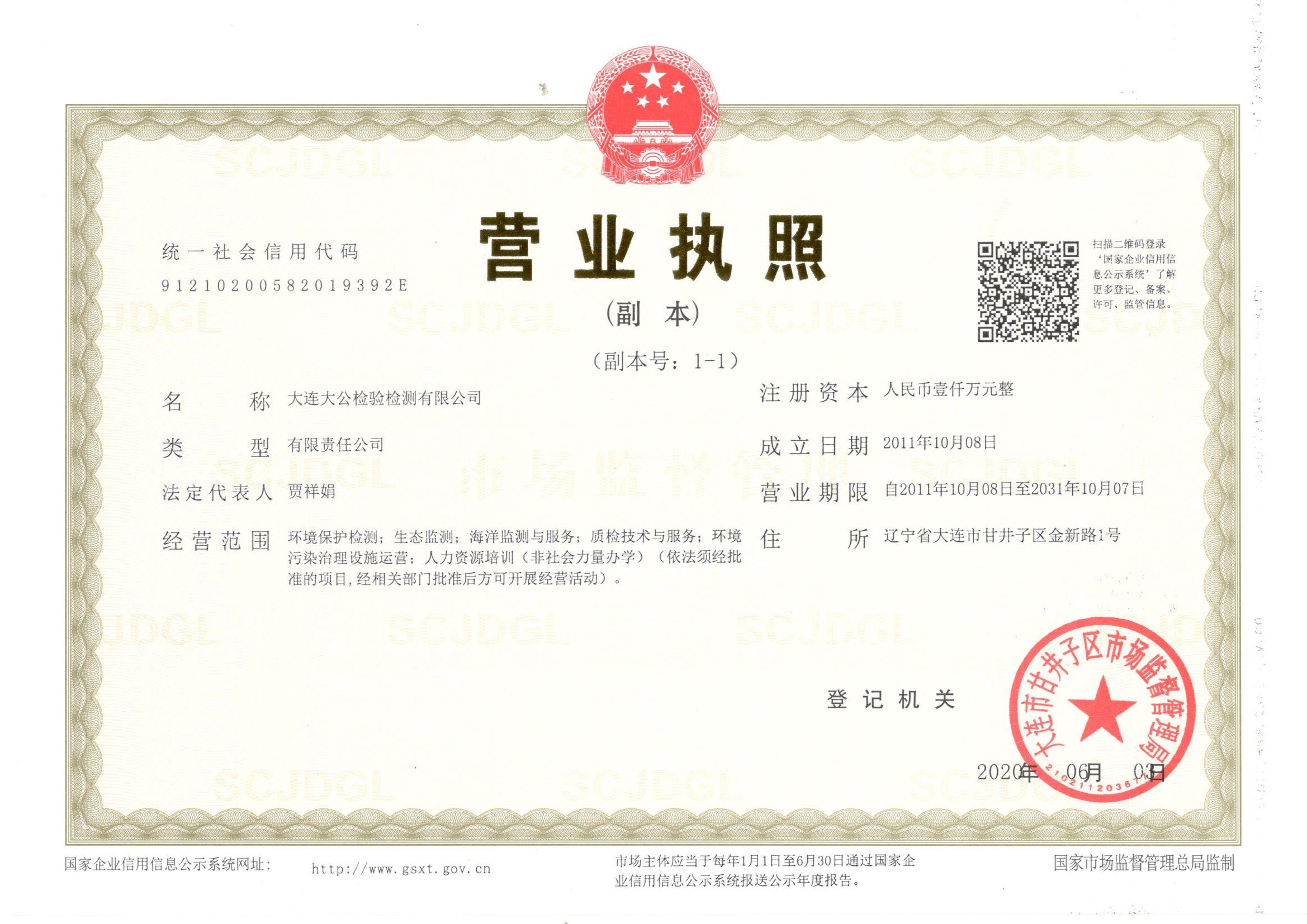 营业执照、相关负责人及联系方式